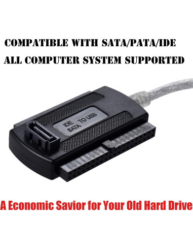 Adaptador Warmstor SATA/PATA/IDE a USB 2.0 para HDD/SSD 2.5"/3.5"