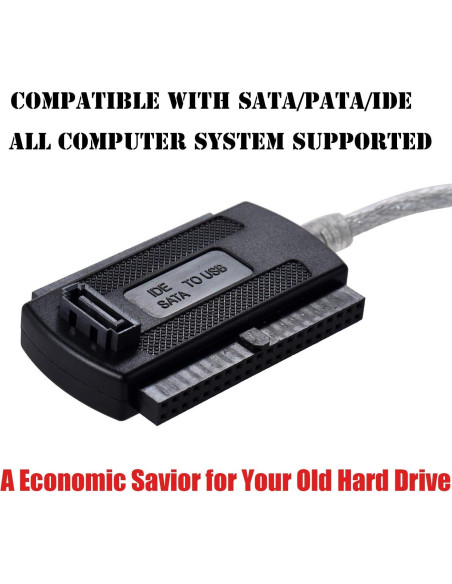 Adaptador Warmstor SATA/PATA/IDE a USB 2.0 para HDD/SSD 2.5"/3.5" Adaptador Warmstor SATA/PATA/IDE a USB 2.0 para HDD/SSD 2.5"/3.5"