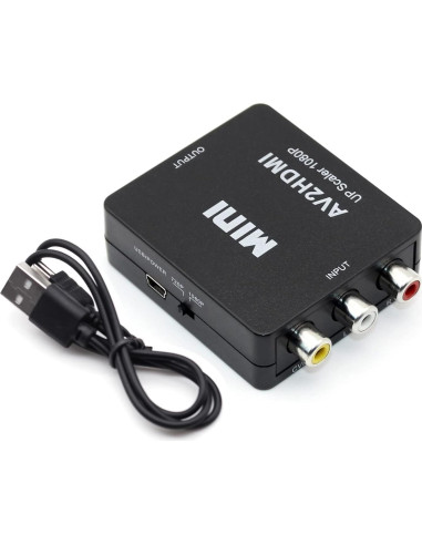 Convertidor RCA a HDMI Sorthol 1080P AV a HDMI Plug and Play