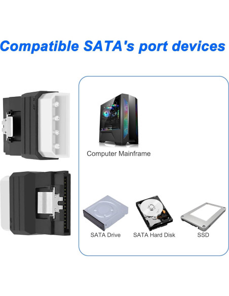 Adaptador de Poder IDE a SATA 4 Pines a 15 Pines - 2PCS Adaptador de Poder IDE a SATA 4 Pines a 15 Pines - 2PCS