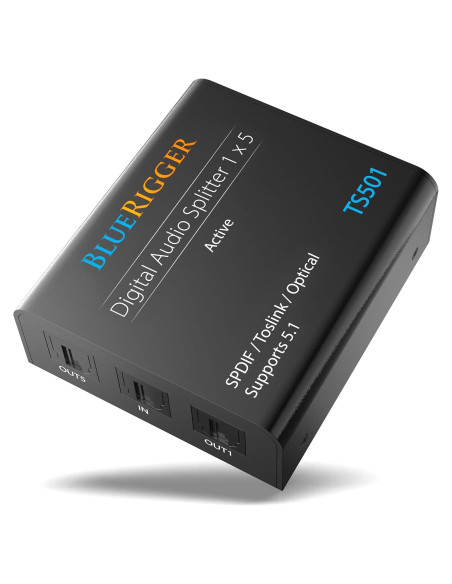 Divisor de Audio Óptico Activo BlueRigger TS501 1x5 Salidas Divisor de Audio Óptico Activo BlueRigger TS501 1x5 Salidas