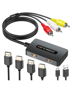 Convertidor HDMI a RCA Doble Puerto Rui Na, 1080p, Incluye Cables
