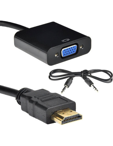 Adaptador HDMI a VGA Kastar 5 Piezas 1080p con Audio