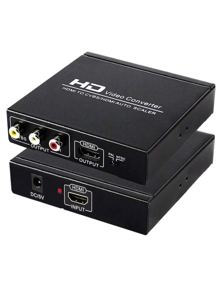 Adaptador HDMI a RCA y AV ENBUER 1080P, Soporta NTSC/PAL Adaptador HDMI a RCA y AV ENBUER 1080P, Soporta NTSC/PAL