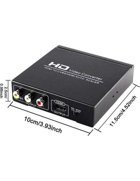 Adaptador HDMI a RCA y AV ENBUER 1080P, Soporta NTSC/PAL Adaptador HDMI a RCA y AV ENBUER 1080P, Soporta NTSC/PAL
