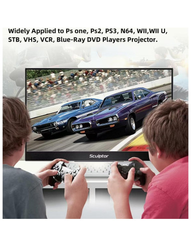 Convertidor RCA a HDMI Kirzi AV a HDMI 720P 1080P