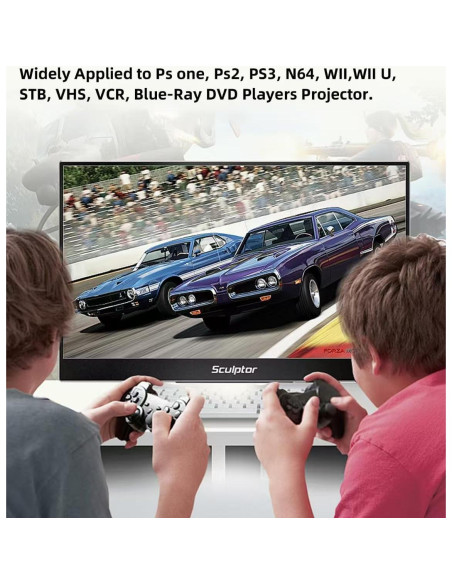 Convertidor RCA a HDMI Kirzi AV a HDMI 720P 1080P Convertidor RCA a HDMI Kirzi AV a HDMI 720P 1080P
