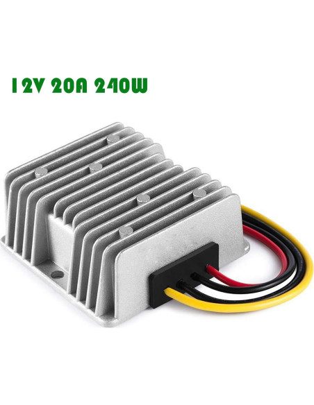 Convertidor de Voltaje DC 24V a 12V 20A 240W IP68 Convertidor de Voltaje DC 24V a 12V 20A 240W IP68