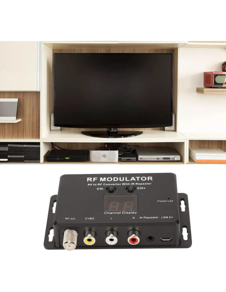Modulador RF ASHATA AV a TV UHF, Soporta PAL NTSC Modulador RF ASHATA AV a TV UHF, Soporta PAL NTSC