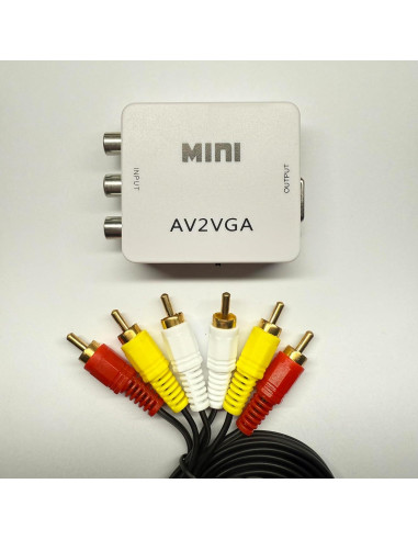 Adaptador RCA AV a VGA 480P YDDMYO - Convertidor de Video