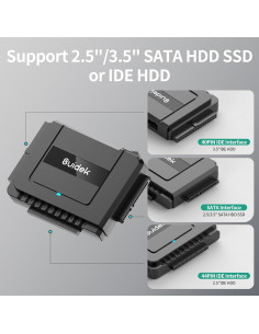 Convertidor USB 3.0 a IDE SATA SUIDEK - Lector HDD/SSD 2.5"/3.5" 2