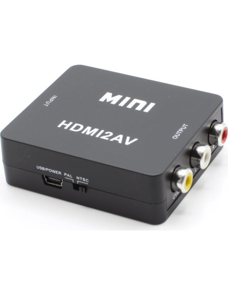 Convertidor HDMI a RCA THE CIMPLE CO - Kit Completo Negro Convertidor HDMI a RCA THE CIMPLE CO - Kit Completo Negro