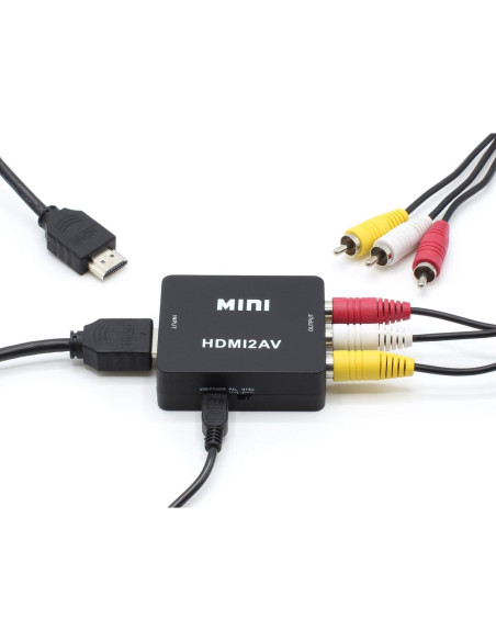 Convertidor HDMI a RCA THE CIMPLE CO - Kit Completo Negro Convertidor HDMI a RCA THE CIMPLE CO - Kit Completo Negro