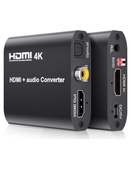 Extractor de Audio HDMI 4K BolAAzuL - Convertidor Toslink Coaxial Extractor de Audio HDMI 4K BolAAzuL - Convertidor Toslink Coaxial