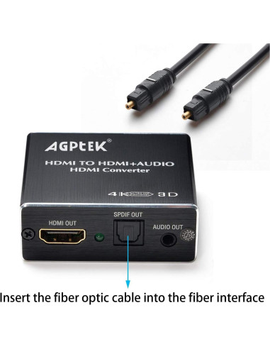 Extractor de Audio HDMI 4K AGPtek con Salida SPDIF y 3.5mm