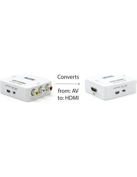 Convertidor RCA a HDMI THE CIMPLE CO 720p/1080p Portátil Convertidor RCA a HDMI THE CIMPLE CO 720p/1080p Portátil
