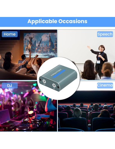 Convertidor de Audio Analógico a Digital DHX 3.5mm a Óptico