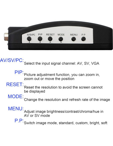 Adaptador RCA a VGA GINTOOYUN, Convertidor AV 1080P