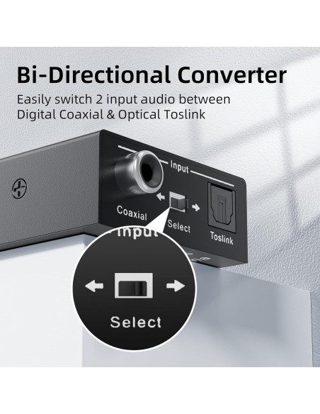 Convertidor de Audio Digital Bidireccional LUKFOCAB Coaxial a Óptico Convertidor de Audio Digital Bidireccional LUKFOCAB Coaxial a Óptico