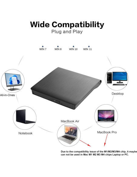 Unidad Externa de CD/DVD Intendvision USB 3.0 Negra 320g Unidad Externa de CD/DVD Intendvision USB 3.0 Negra 320g