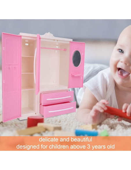 Armario de Muñecas Barbie 3 Puertas Ecológico 26x20x7cm Armario de Muñecas Barbie 3 Puertas Ecológico 26x20x7cm