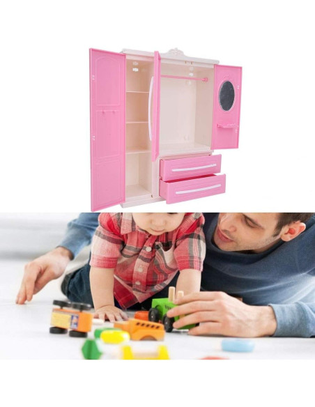 Armario de Muñecas Barbie 3 Puertas Ecológico 26x20x7cm Armario de Muñecas Barbie 3 Puertas Ecológico 26x20x7cm