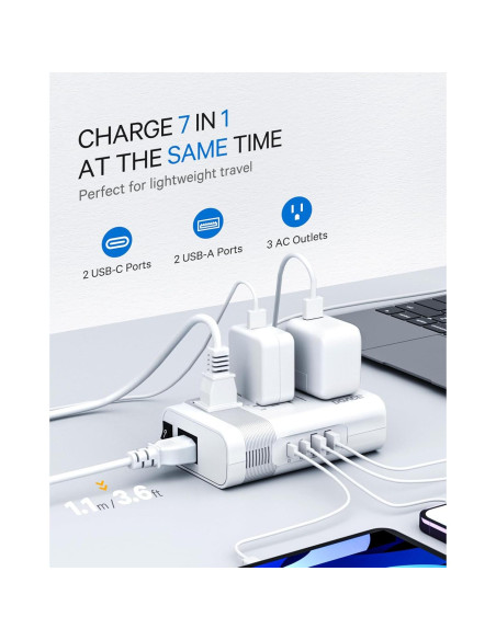 Convertidor de Voltaje DOACE 220V a 110V con USB Convertidor de Voltaje DOACE 220V a 110V con USB