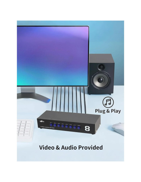 Interruptor AV 8 en 1 E-SDS Selector RCA Video y Audio Interruptor AV 8 en 1 E-SDS Selector RCA Video y Audio