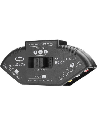 Divisor de Audio y Video 3 en 1 YOUTHINK AV Selector Negro