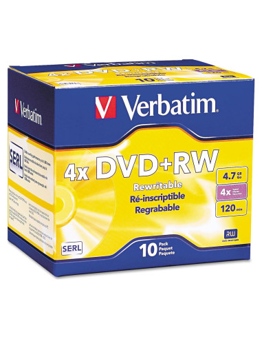 Discos DVD+RW Verbatim 94839, 4.7GB, 10 unidades