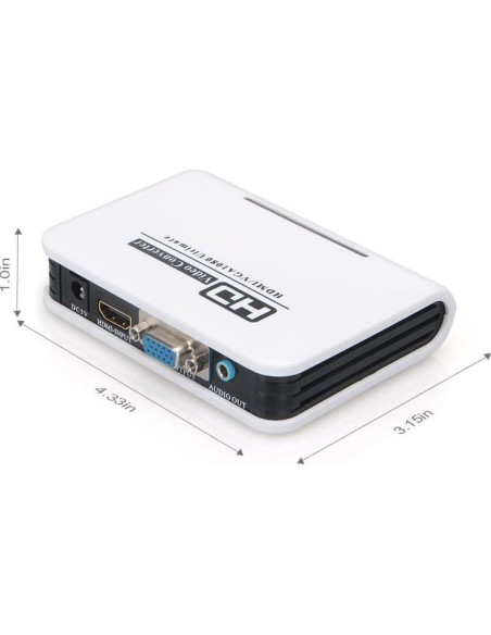 Adaptador HDMI a VGA Megulla MG-H2V100 con Audio 3.5mm Adaptador HDMI a VGA Megulla MG-H2V100 con Audio 3.5mm