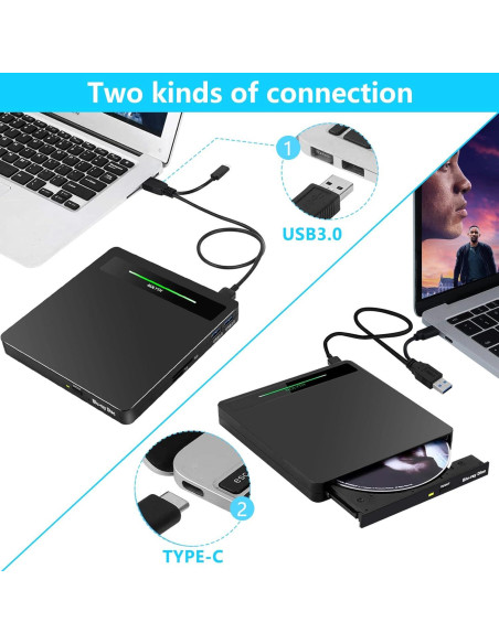 Unidad Externa Blu Ray NOLYTH 5 en 1 con 2 Puertos USB Unidad Externa Blu Ray NOLYTH 5 en 1 con 2 Puertos USB