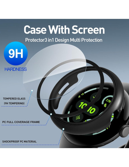Funda Protectora Suoman para Google Pixel Watch 3 45mm - 4-Pack Funda Protectora Suoman para Google Pixel Watch 3 45mm - 4-Pack