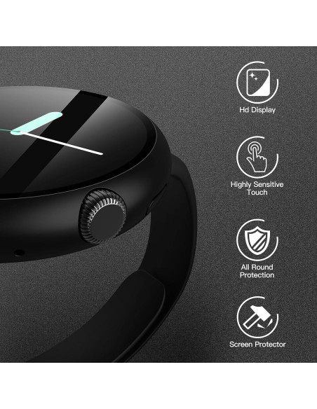 Funda Dura Misxi para Google Pixel Watch 2 y 41mm, Negra Funda Dura Misxi para Google Pixel Watch 2 y 41mm, Negra