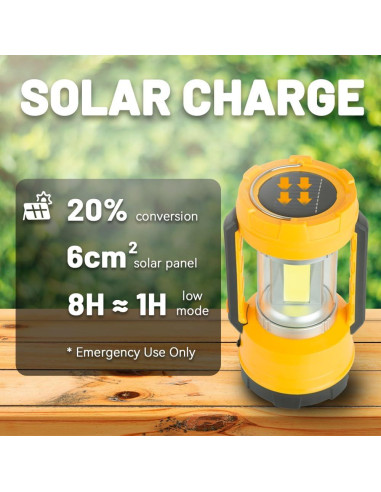 Linterna de Camping LED Prayki 1000 Lúmenes Recargable Amarillo