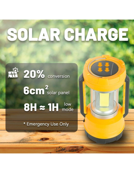 Linterna de Camping LED Prayki 1000 Lúmenes Recargable Amarillo Linterna de Camping LED Prayki 1000 Lúmenes Recargable Amarillo
