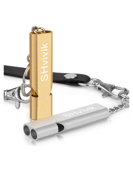 Silbato de Emergencia SHvivik 2PCS Doble Tubo Alta Sonoridad Silbato de Emergencia SHvivik 2PCS Doble Tubo Alta Sonoridad