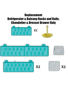 Piezas de Repuesto Barbie Dreamhouse FHY73 - Estantes y Barandillas 2