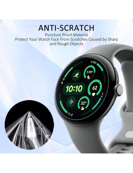 Paquete de 6 protectores de pantalla SPGUARD para Pixel Watch 3 45mm Paquete de 6 protectores de pantalla SPGUARD para Pixel Watch 3 45mm