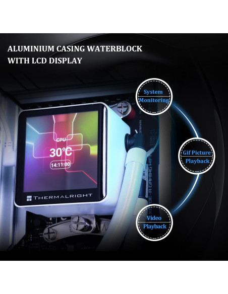 Enfriador de Agua para CPU Thermalright Frozen Vision 240 Blanco - Pantalla LCD 2.88" Enfriador de Agua para CPU Thermalright Frozen Vision 240 Blanco - Pantalla LCD 2.88"