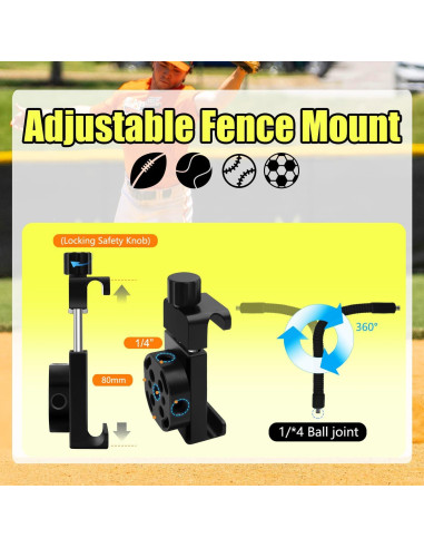 Kit de Montaje Doble de Cerca de Béisbol HAFOKO - Soporte para GoPro y DJI