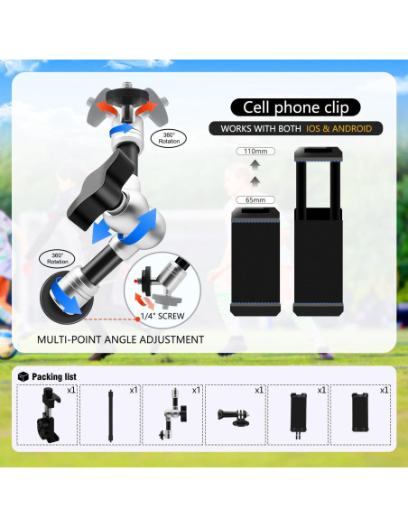 Kit de Montaje Doble de Cerca de Béisbol HAFOKO - Soporte para GoPro y DJI Kit de Montaje Doble de Cerca de Béisbol HAFOKO - Soporte para GoPro y DJI