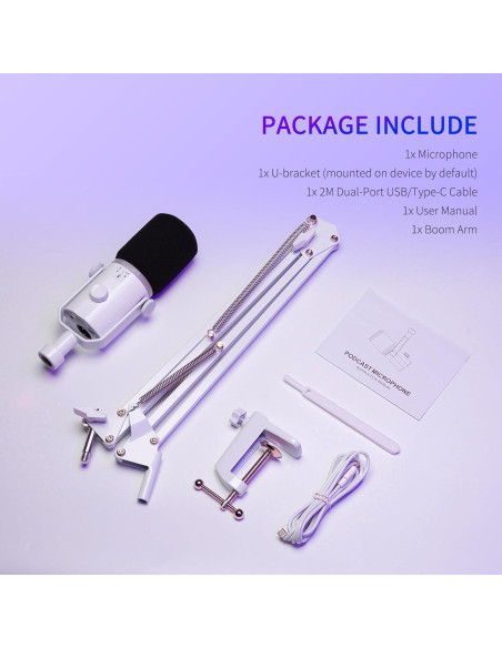 Micrófono Dinámico USB/XLR FEELWORLD PM1 con Brazo Soporte Micrófono Dinámico USB/XLR FEELWORLD PM1 con Brazo Soporte