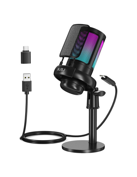 Micrófono USB NJSJ M200 RGB para PC y Consolas - Silencio Táctil Micrófono USB NJSJ M200 RGB para PC y Consolas - Silencio Táctil