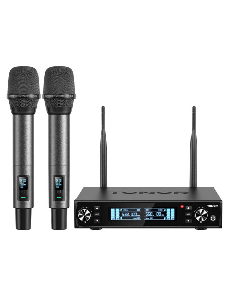 Micrófono Inalámbrico TONOR TW550, UHF, Recargable, 2 Micrófonos Micrófono Inalámbrico TONOR TW550, UHF, Recargable, 2 Micrófonos