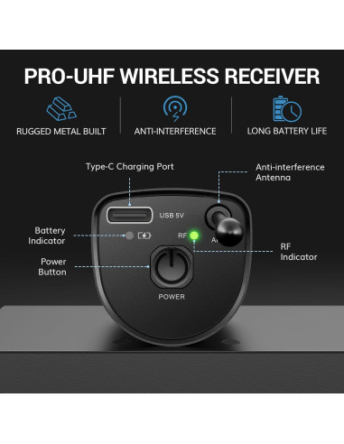 Micrófonos Inalámbricos TONOR TW520, Karaoke UHF 2 Canales