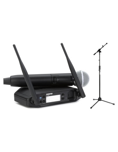 Sistema de micrófono inalámbrico Shure GLXD24+ SM58 con soporte