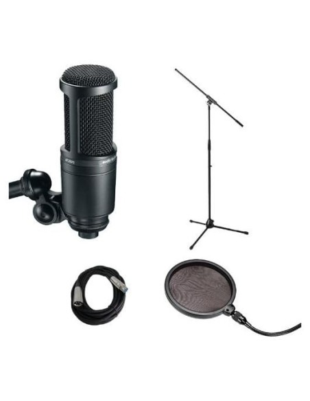Paquete de Grabación Vocal Audio Technica AT2020 con Soporte y Filtro Paquete de Grabación Vocal Audio Technica AT2020 con Soporte y Filtro