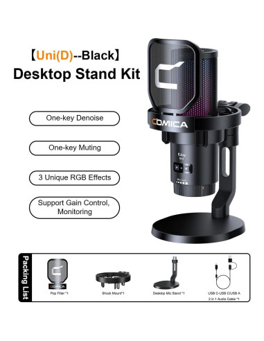 Micrófono USB Comica Ejoy Uni(D) con RGB y Cancelación de Ruido