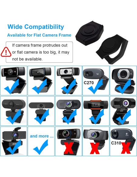 Cubierta de Webcam JCWINY - Paquete de 2, Protección Privacidad Cubierta de Webcam JCWINY - Paquete de 2, Protección Privacidad